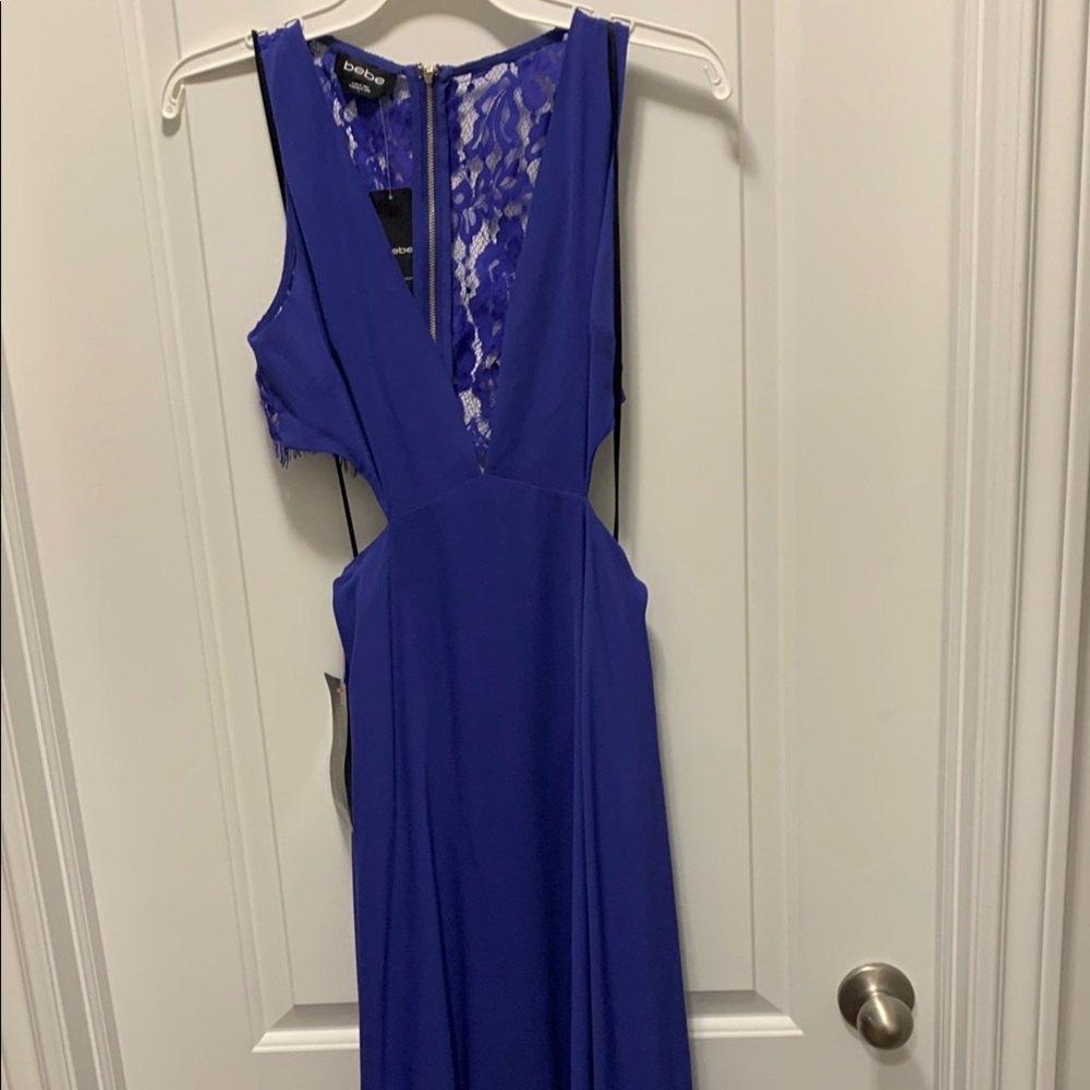 Elegant Blue Lace Evening Dress